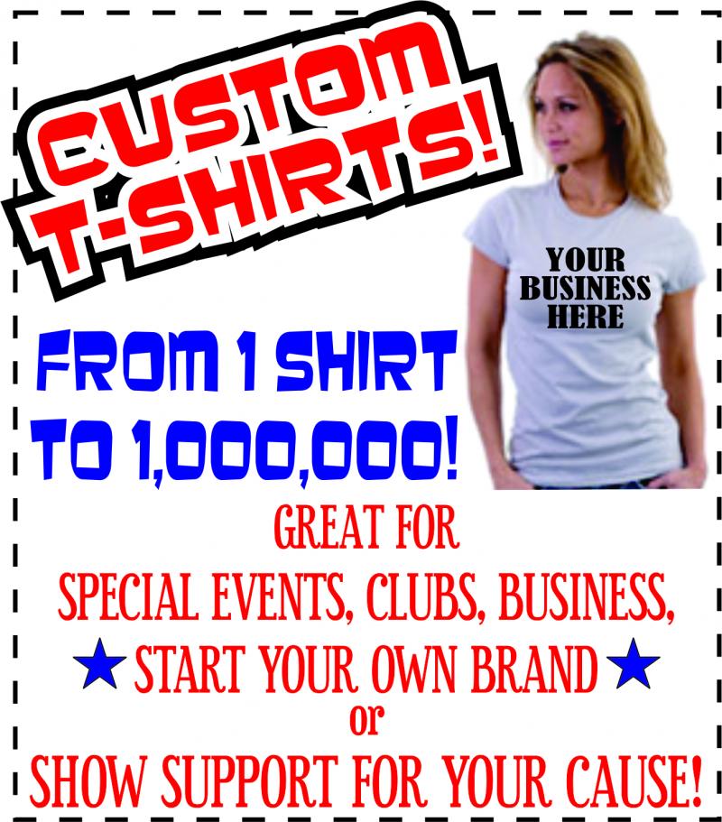 Custom T-Shirts, Band Shirts, Work Shirts, Screen Print, Sublimation, Heat Press